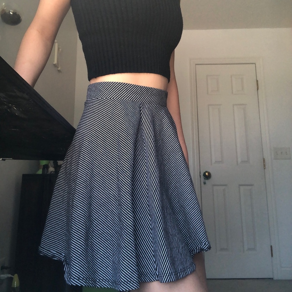 Striped Skater Skirt🖤